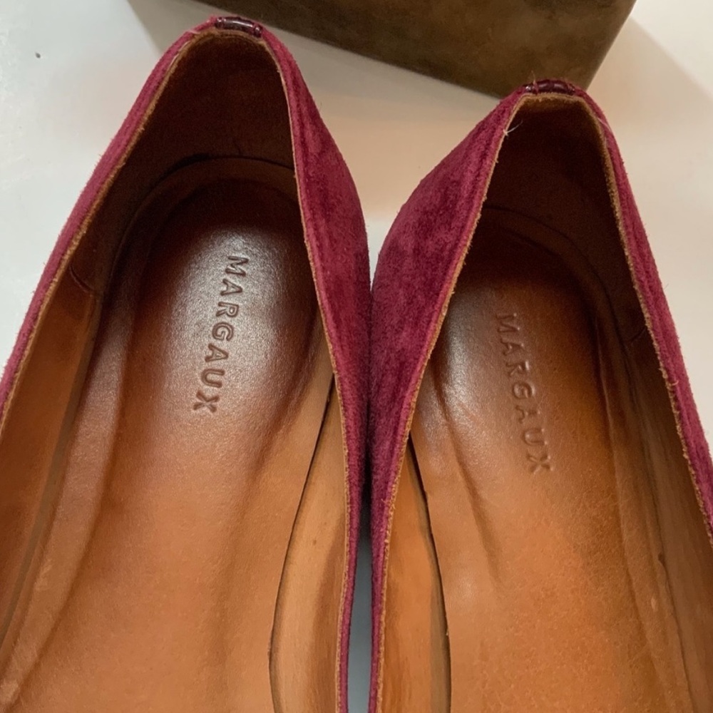 Margaux The Classic Ballet Flat in Burgundy Suede - Picture 4 of 12